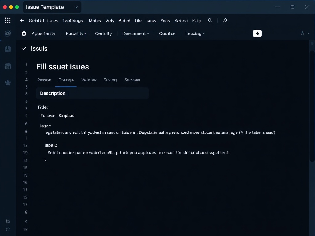 GitHub Issue Generator tool interface showing template options for bug reports, feature requests, and questions